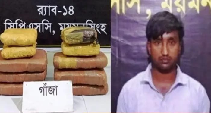 নেত্রকোণায় বিপুল পরিমাণ গাঁজাসহ যুবক আটক, দুইজন পলাতক