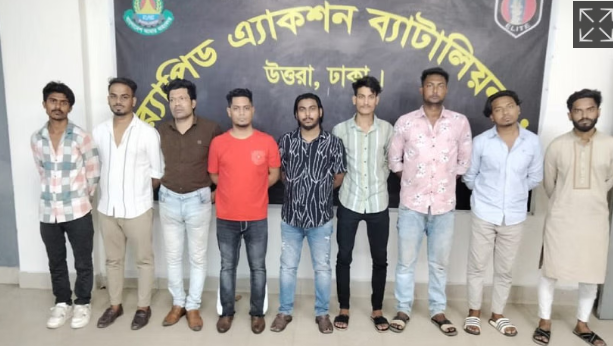 উত্তরায় হোটেল দখলচেষ্টা, র‍্যাবের অভিযানে আটক ৯