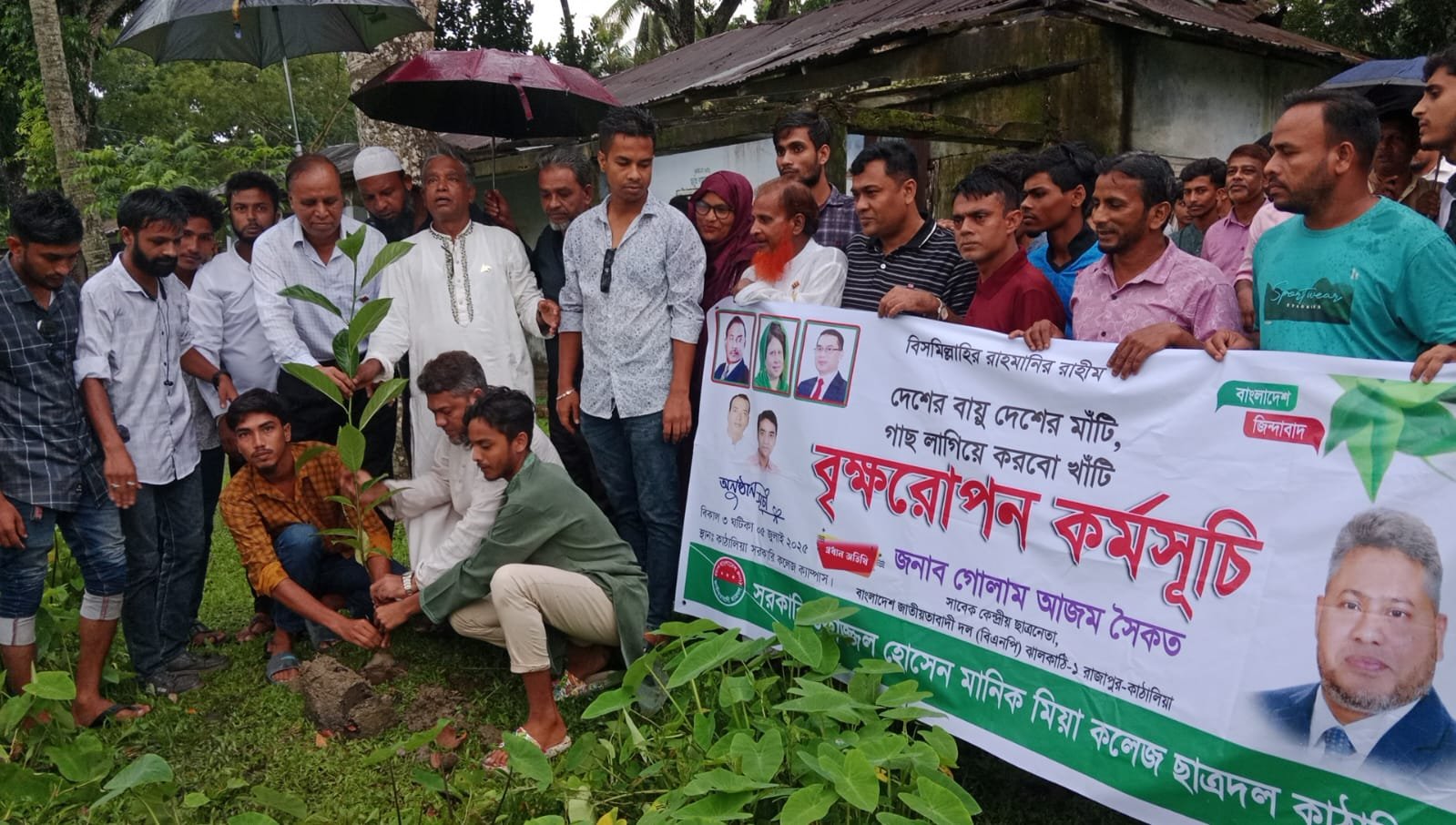 তারেক রহমানের নির্দেশে বিএনপির দেশব্যাপী কর্মসূচির অংশ হিসেবে কাঁঠালিয়ায় বৃক্ষরোপণ