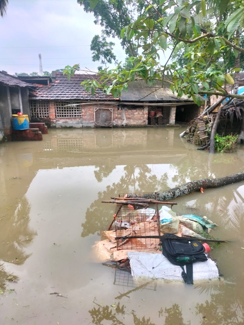 সাতক্ষীরায় টানা বৃষ্টিপাতে জনজীবন বিপর্যয়, প্লাবিত মৎস্যঘের সহ বসতবাড়ি